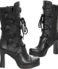 New Rock Boots Gothic Boots New Rock All Black Boots M.GOTH5815-S2 21 New Rock Boots Gothic Boots New Rock All Black Boots M.GOTH5815-S2