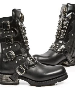 New Rock Boots New Rock Skull And Studs Motorock Boots M.MR019-S1