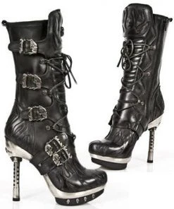 New Rock Boots New Rock M-PUNK049 S1 Boots Black Flame Gothic Boots