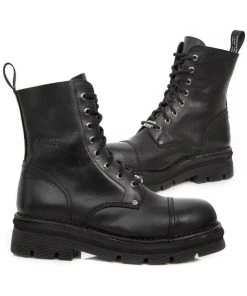 New Rock Boots New Rock Black Combat Boots M.NEWMILI083-S14 Gothic Boots