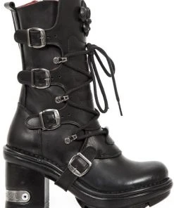 New Rock Boots Gothic Boots New Rock Black Leather Boots, NEOTYRE05 Neotyre Sole