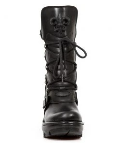 New Rock Boots Gothic Boots New Rock Black Leather Boots, NEOTYRE05 Neotyre Sole