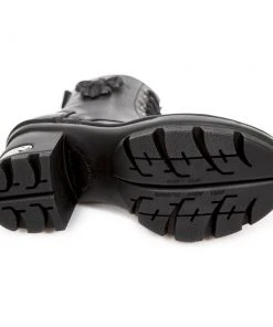 New Rock Boots New Rock Black Leather Boots, NEOTYRE07, Neotyre Sole Gothic Boots