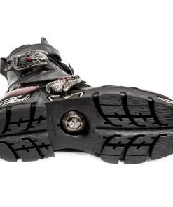 New Rock Boots All Footwear New Rock Dark Red Bat And Flames Boots, M.195-S1