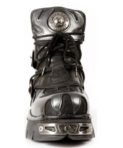 New Rock Boots New Rock Silver Flame Ankle Boots, M.288-S2