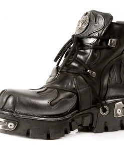 New Rock Boots New Rock Silver Flame Ankle Boots, M.288-S2