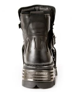 New Rock Boots New Rock Silver Flame Ankle Boots, M.288-S2