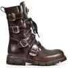 New Rock Boots New Rock Brown Leather Boots M.1473-S8 Gothic Boots