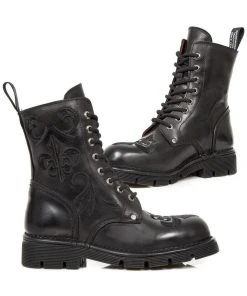 New Rock Boots Gothic Boots New Rock Embroidered Fleur De Lys Boots M.NEWMILI118-S1