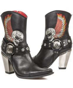 New Rock Boots Gothic Boots New Rock Ladies Cowboy Boots With Winged Skulls