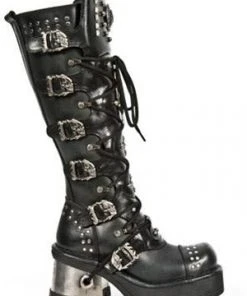 New Rock Boots Gothic Boots New Rock Ladies Knee Skull Boots M.1030-S1
