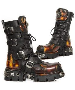 New Rock Boots Gothic Boots New Rock M.591-S1 Boots Red Flame