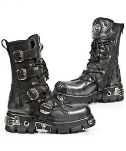 New Rock Boots New Rock M591 S2 Silver Flames Boots