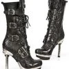 New Rock Boots New Rock M-PUNK049 S1 Boots Black Flame Gothic Boots