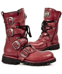 New Rock Boots New Rock Red Comfort Boots M.1473-S12 Gothic Boots