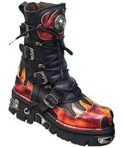 New Rock Boots Gothic Boots New Rock M.591-S1 Boots Red Flame