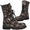 New Rock Boots New Rock Red Vintage Flower Comfort Boots M.1473-S42 Gothic Boots