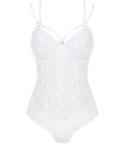 Obsessive White Teddy Body, Bodysuits, Teddies