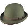 Euro Accessories Steampunk Hats Olive Green Wool Felt Steampunk Bowler Hat