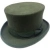 Euro Accessories Steampunk Hats Olive Green Wool Felt Steampunk Top Hat