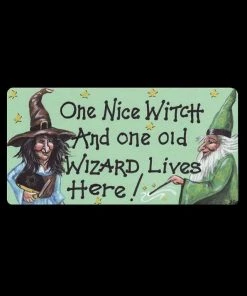 Something Different One Nice Witch And One Old Wizard Live Here Smiley Fridge Magnet