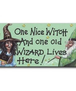 Something Different One Nice Witch And One Old Wizard Live Here Smiley Fridge Magnet