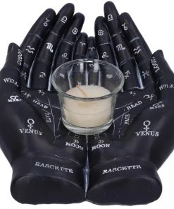 Nemesis Now Palmists Guide Black Tealight Holder All Homeware