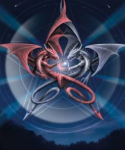 Eastgate Cards And Wrapping Paper Anne Stokes Pentagram Dragons Card