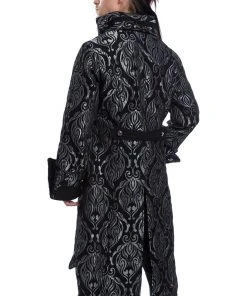 Innocent Clothing Mens Gothic Clothing Poizen Silver Brocade Pirate Coat