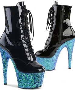 Ladies Fetish Boots Pleaser ADORE-1020LG Boots Blue Glitter
