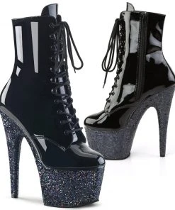 Ladies Fetish Boots Pleaser ADORE-1020LG Boots Black Glitter 15 Ladies Fetish Boots Pleaser ADORE-1020LG Boots Black Glitter