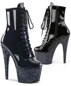 Ladies Fetish Boots Pleaser ADORE-1020LG Boots Black Glitter