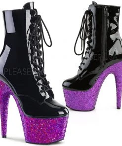 Ladies Fetish Boots Pleaser Purple Glitter ADORE 1020LG Boots