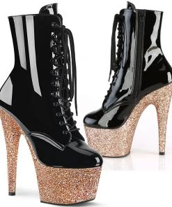 Ladies Fetish Boots Pleaser ADORE-1020LG Boots Rose Gold Glitter