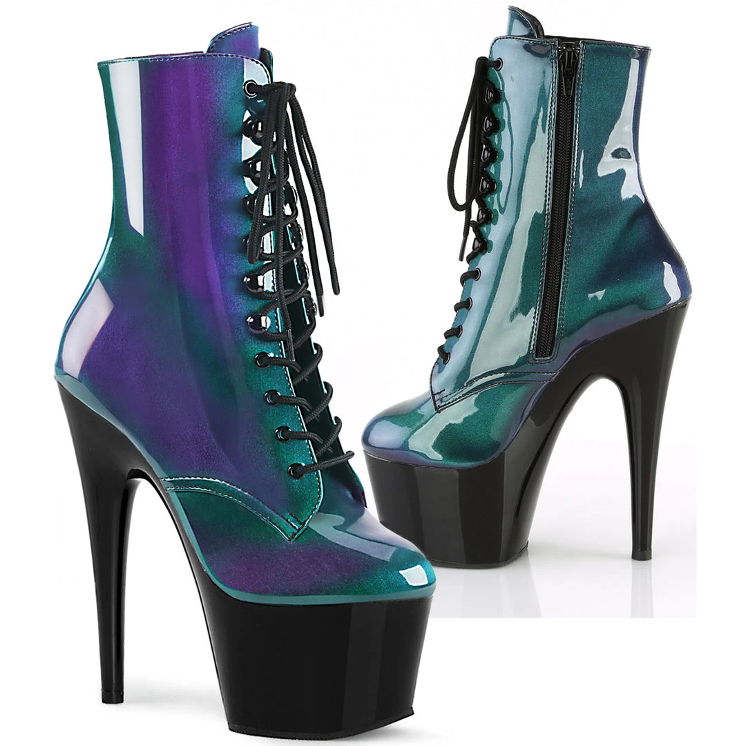 Pleaser Purple-Green / Black ADORE-1020SHG Gothic Boots 9 Pleaser Purple-Green / Black ADORE-1020SHG Gothic Boots