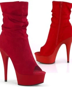 Pleaser DELIGHT-1031 Boots Red All Footwear