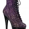 Pleaser ADORE 1020OMBG Purple Glitter Boots All Footwear