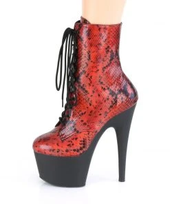 Ladies Fetish Boots Pleaser ADORE 1020SP Red Holo Snake Print Boots 9 Ladies Fetish Boots Pleaser ADORE 1020SP Red Holo Snake Print Boots
