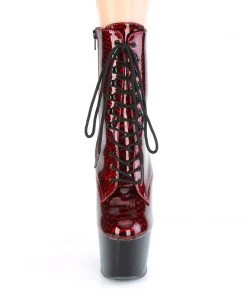 Pleaser ADORE 1020SP Red Snake Print Boots