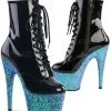 Ladies Fetish Boots Pleaser ADORE-1020LG Boots Blue Glitter