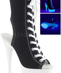 Pleaser DELIGHT-1016SK Boots Black Canvas