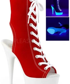 Pleaser DELIGHT-1016SK Boots Red Canvas