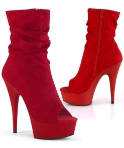 Pleaser DELIGHT-1031 Boots Red All Footwear