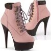 Pleaser DELIGHT 600TL 02 Boots Pink Nubuck All Footwear