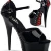Pleaser DELIGHT 660FH Shoes Black/Red