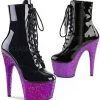 Ladies Fetish Boots Pleaser Purple Glitter ADORE 1020LG Boots