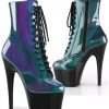 Pleaser Purple-Green / Black ADORE-1020SHG Gothic Boots