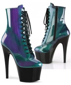 Pleaser Purple-Green / Black ADORE-1020SHG Gothic Boots