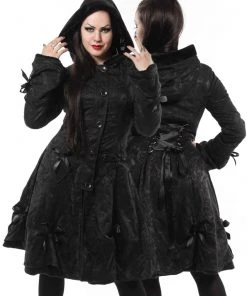 Innocent Clothing Poizen Alice Black Rose Coat All Ladies Clothing