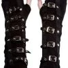 Innocent Clothing Poizen Buckle Armwarmers Black / Silver Gothic Accessories